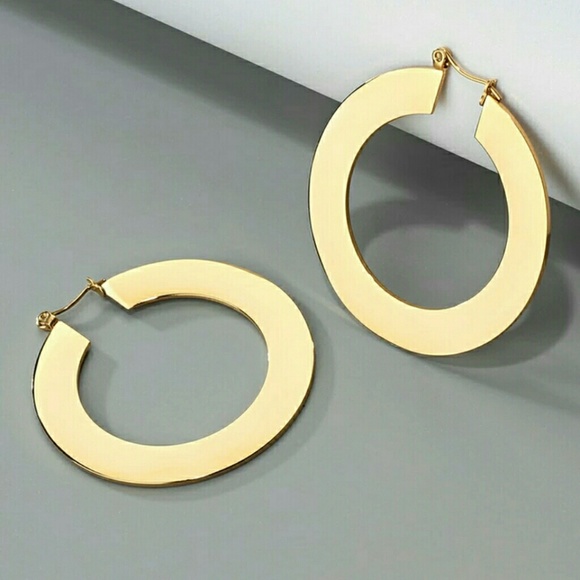 LAST 1! Trendy Thick Boho Gold Hoop Earrings - Picture 4 of 6
